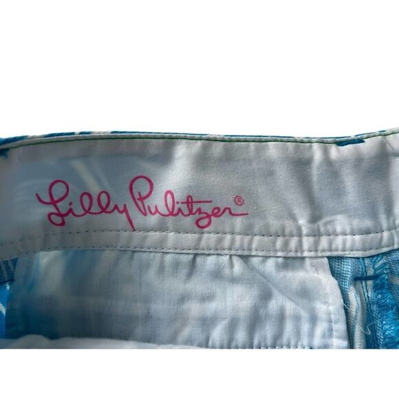 Lilly Pulitzer NWT Callahan Stretch Shorts Turquoise & White Women's Size 000 - Picture 6 of 8